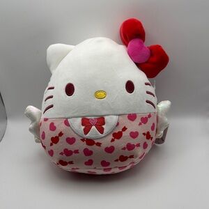 Squishmallows White and Red Plush with Heart Pattern NWT